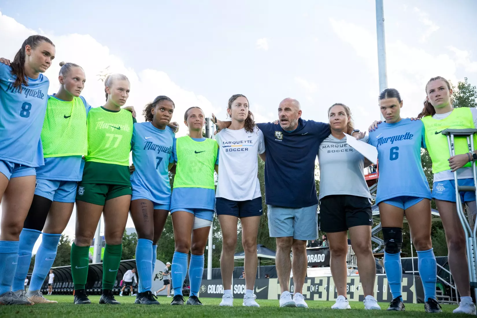 August 15, 2024, Boulder, Colorado: Marquette women’s soccer team take on CU Boulder at Prentup Field in Boulder, Colorado on Thursday, August 15, 2024.  
(Photo by Rachel O’Driscoll)
