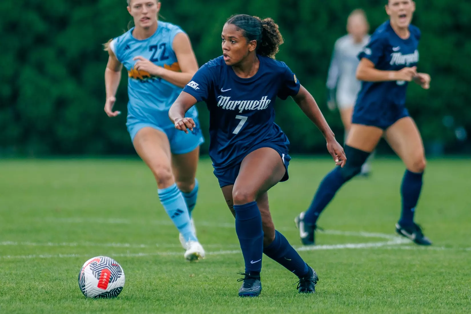 Marquette Women's Soccer tied Kansas City 1-1 on Sunday, August 18, 2024 at Valley Fields in MIlwaukee, Wisconsin.