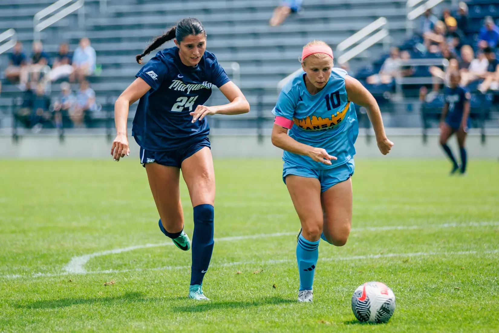 Marquette Women's Soccer tied Kansas City 1-1 on Sunday, August 18, 2024 at Valley Fields in MIlwaukee, Wisconsin.