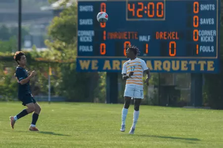 Marquette mens soccer defeats Drexel 2-0 at Valley Fields on August 22, 2024.