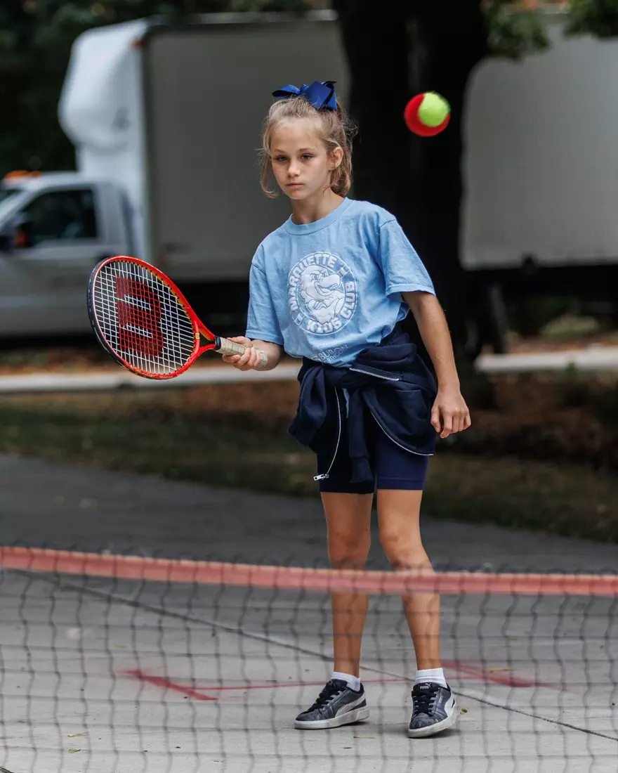 Marquette Athletics Block Party is held in the Central Mall on the campus of Marquette University on Wednesday, August 28, 2024 in Milwaukee, Wisconsin.