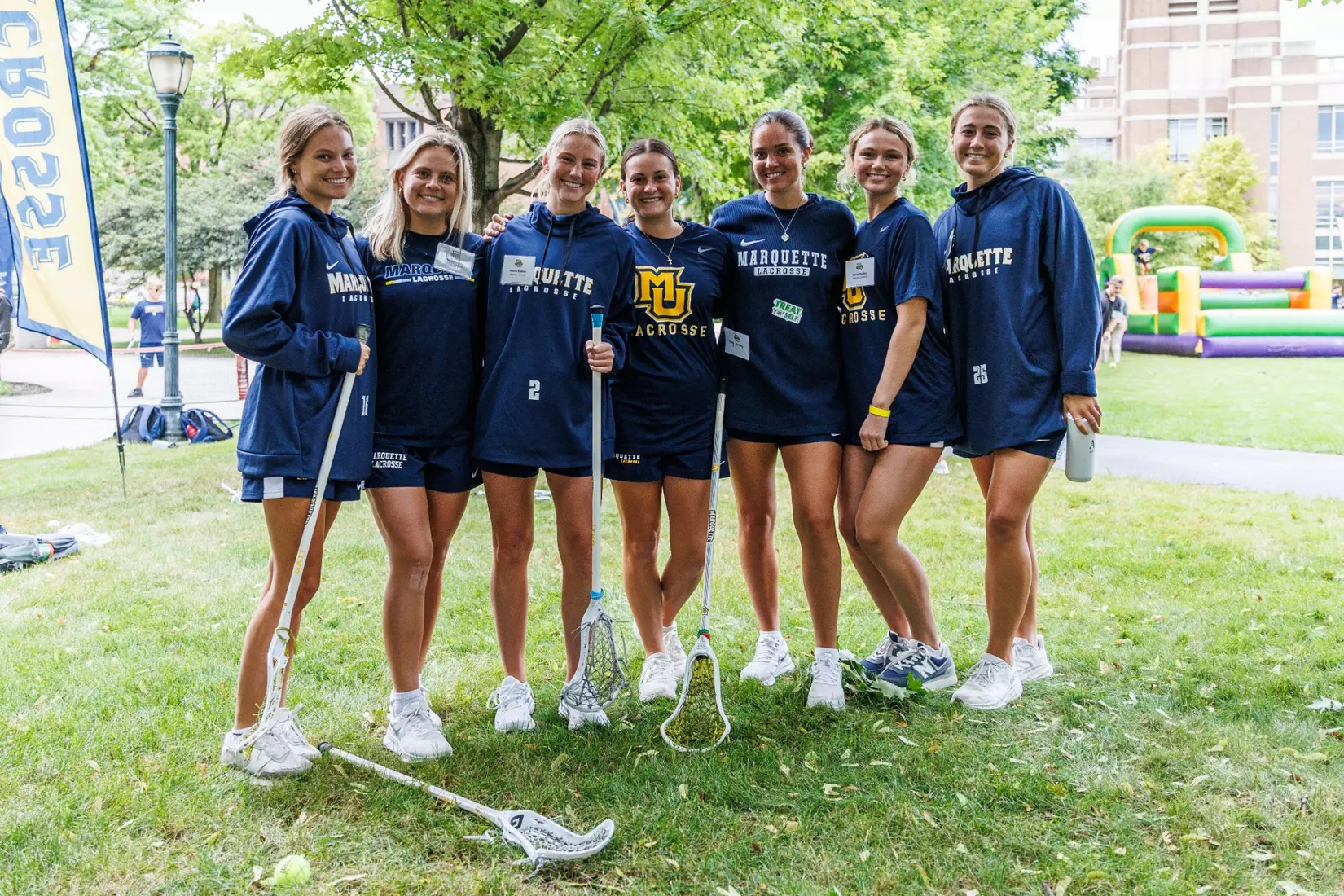 Marquette Athletics Block Party is held in the Central Mall on the campus of Marquette University on Wednesday, August 28, 2024 in Milwaukee, Wisconsin.