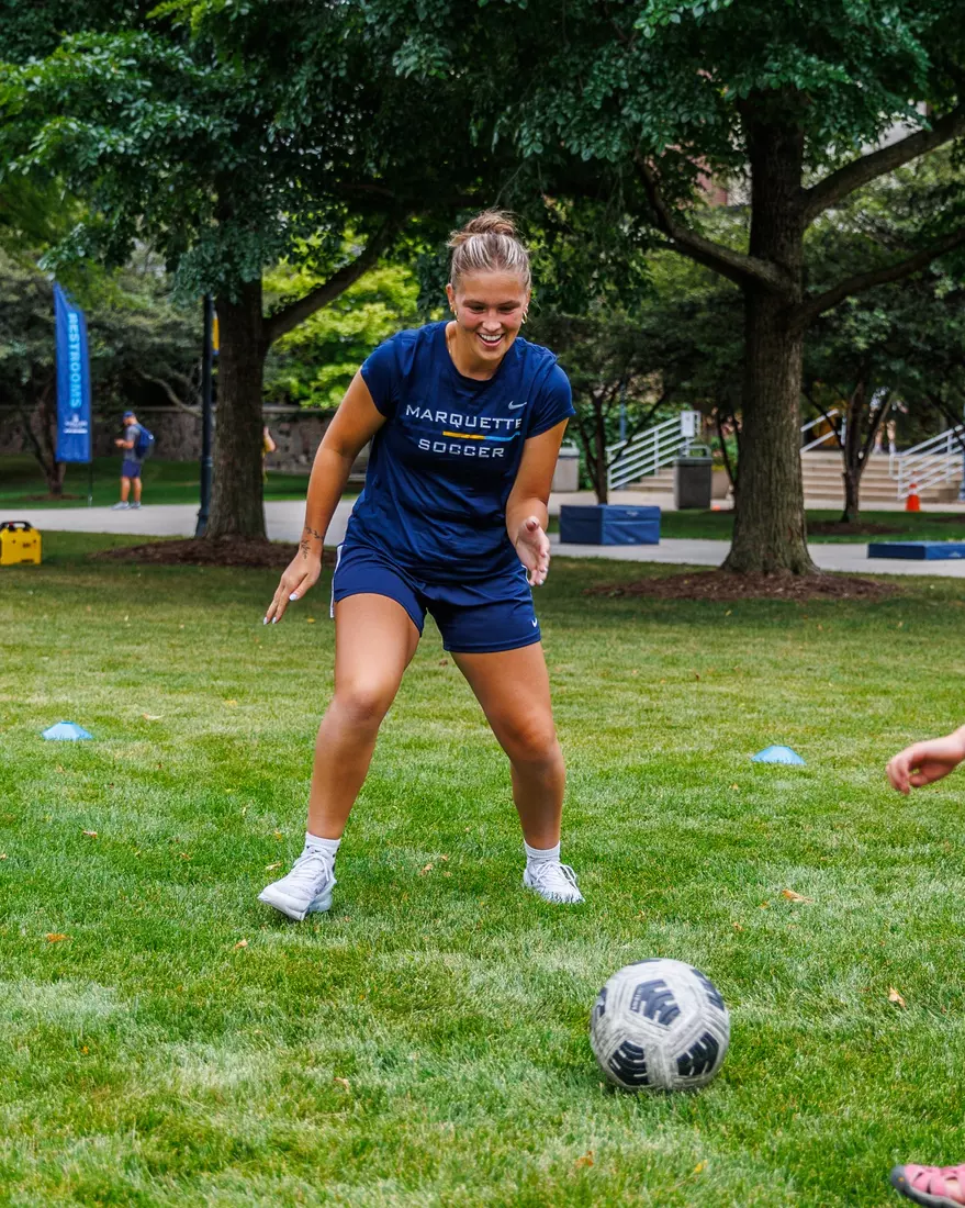 Marquette Athletics Block Party is held in the Central Mall on the campus of Marquette University on Wednesday, August 28, 2024 in Milwaukee, Wisconsin.