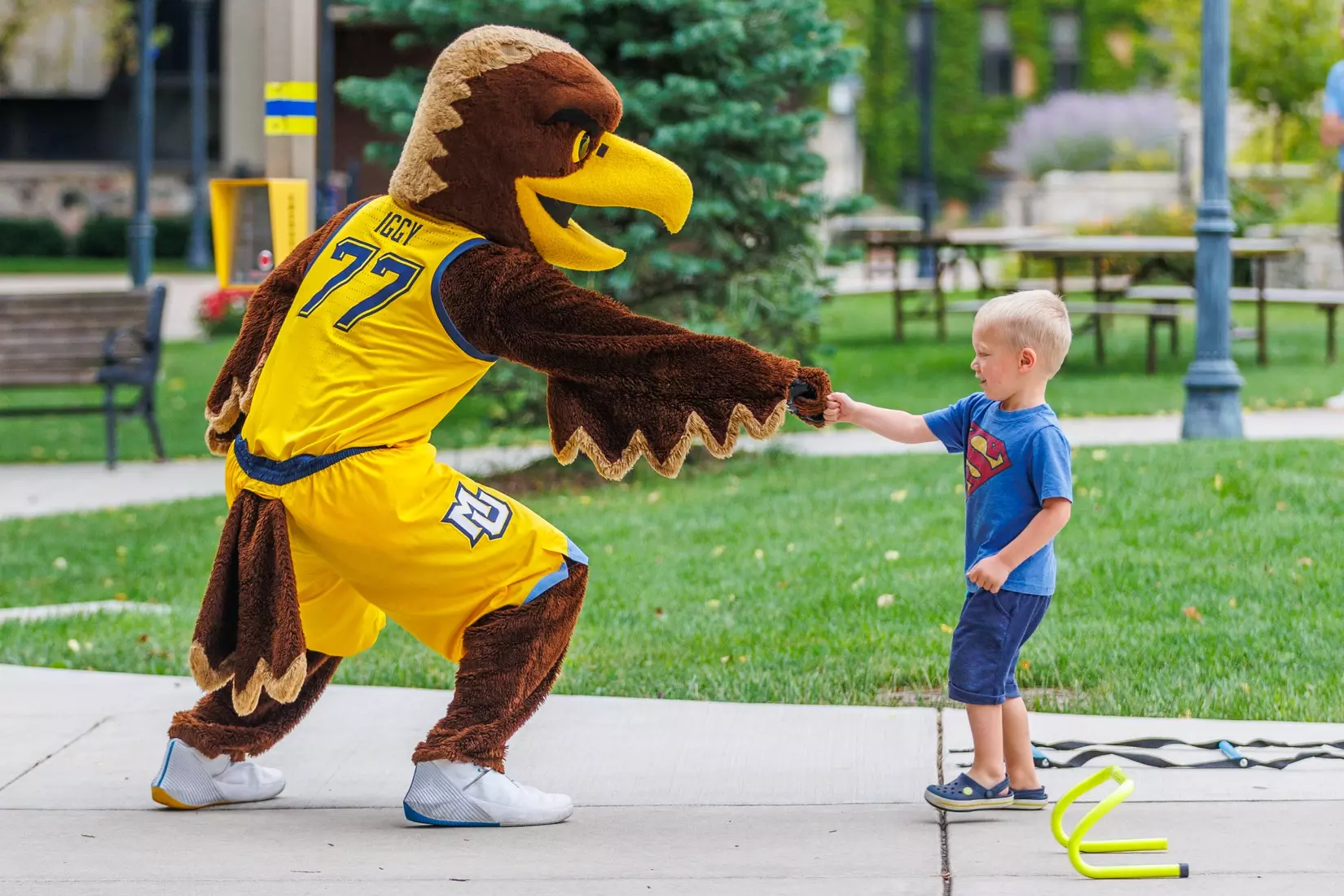 Marquette Athletics Block Party is held in the Central Mall on the campus of Marquette University on Wednesday, August 28, 2024 in Milwaukee, Wisconsin.