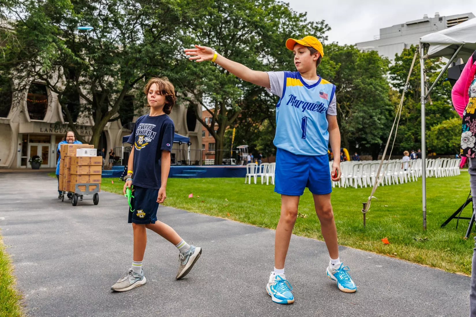 Marquette Athletics Block Party is held in the Central Mall on the campus of Marquette University on Wednesday, August 28, 2024 in Milwaukee, Wisconsin.