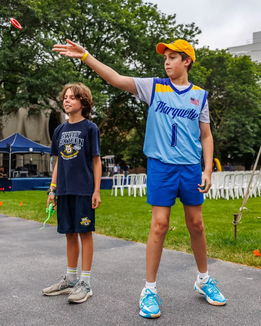 Marquette Athletics Block Party is held in the Central Mall on the campus of Marquette University on Wednesday, August 28, 2024 in Milwaukee, Wisconsin.