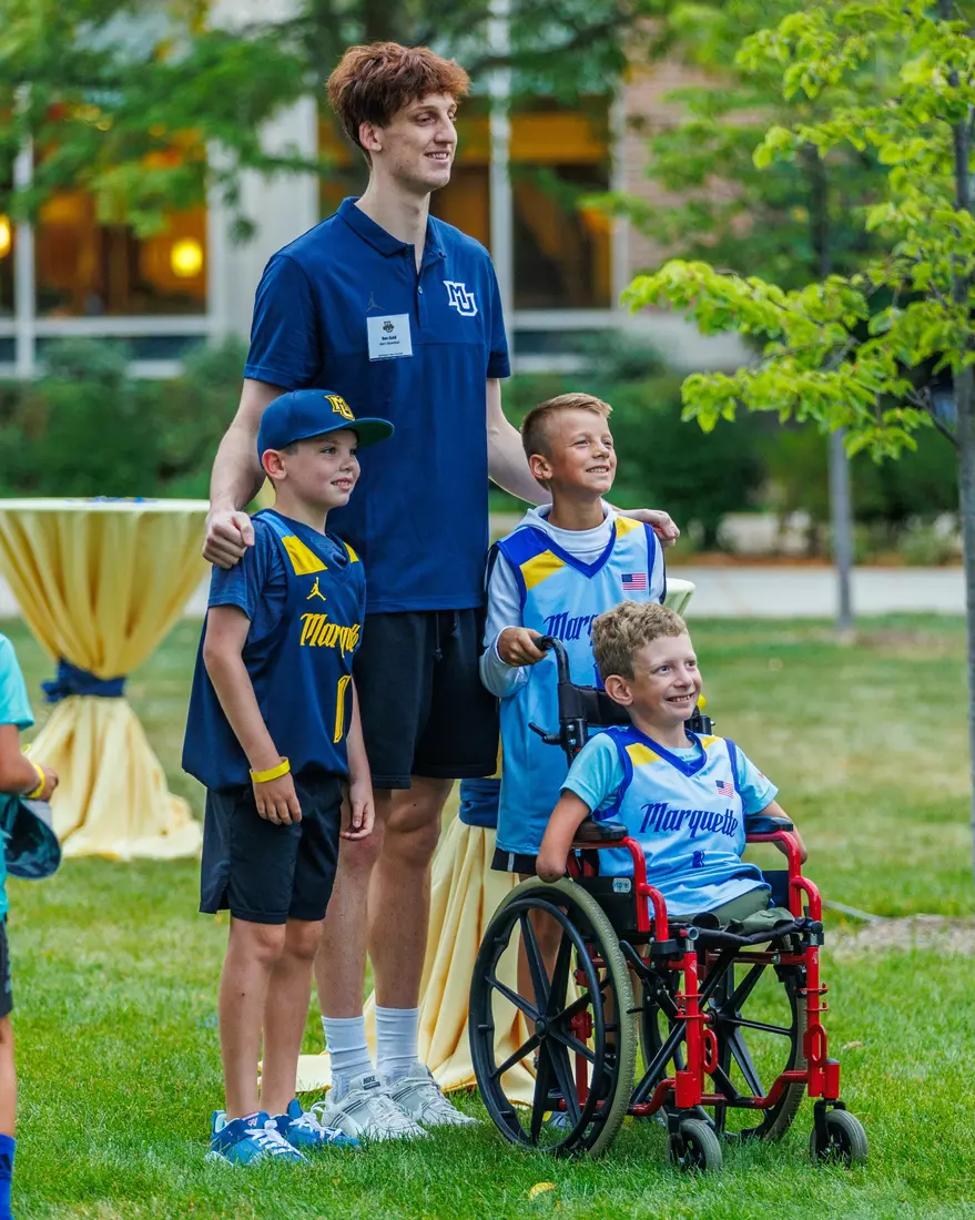 Marquette Athletics Block Party is held in the Central Mall on the campus of Marquette University on Wednesday, August 28, 2024 in Milwaukee, Wisconsin.