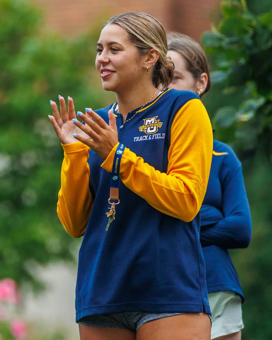 Marquette Athletics Block Party is held in the Central Mall on the campus of Marquette University on Wednesday, August 28, 2024 in Milwaukee, Wisconsin.