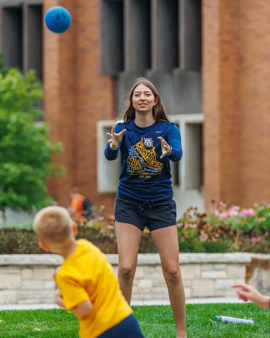 Marquette Athletics Block Party is held in the Central Mall on the campus of Marquette University on Wednesday, August 28, 2024 in Milwaukee, Wisconsin.