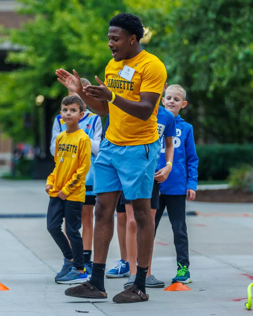 Marquette Athletics Block Party is held in the Central Mall on the campus of Marquette University on Wednesday, August 28, 2024 in Milwaukee, Wisconsin.
