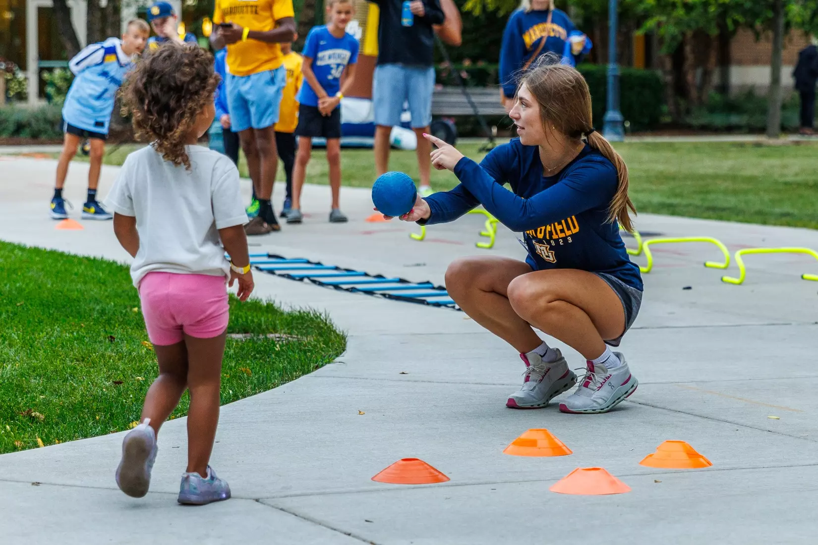 Marquette Athletics Block Party is held in the Central Mall on the campus of Marquette University on Wednesday, August 28, 2024 in Milwaukee, Wisconsin.