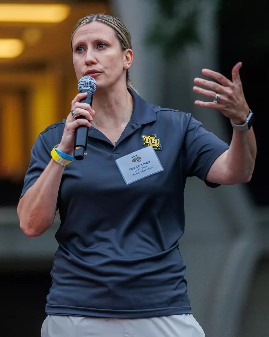 Marquette Athletics Block Party is held in the Central Mall on the campus of Marquette University on Wednesday, August 28, 2024 in Milwaukee, Wisconsin.