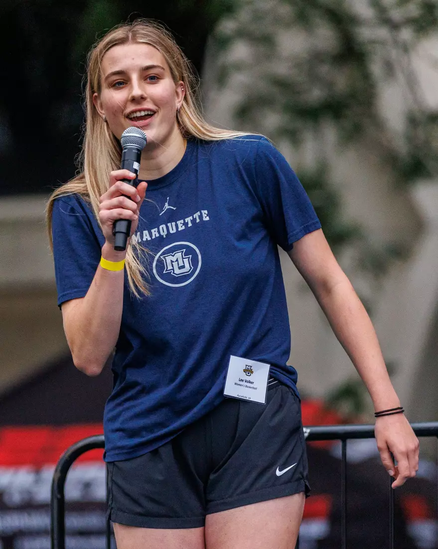 Marquette Athletics Block Party is held in the Central Mall on the campus of Marquette University on Wednesday, August 28, 2024 in Milwaukee, Wisconsin.
