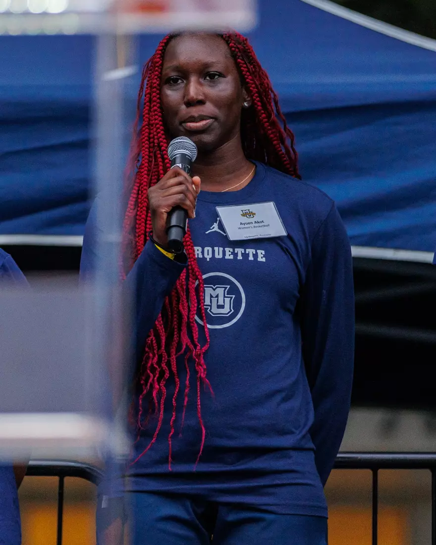 Marquette Athletics Block Party is held in the Central Mall on the campus of Marquette University on Wednesday, August 28, 2024 in Milwaukee, Wisconsin.