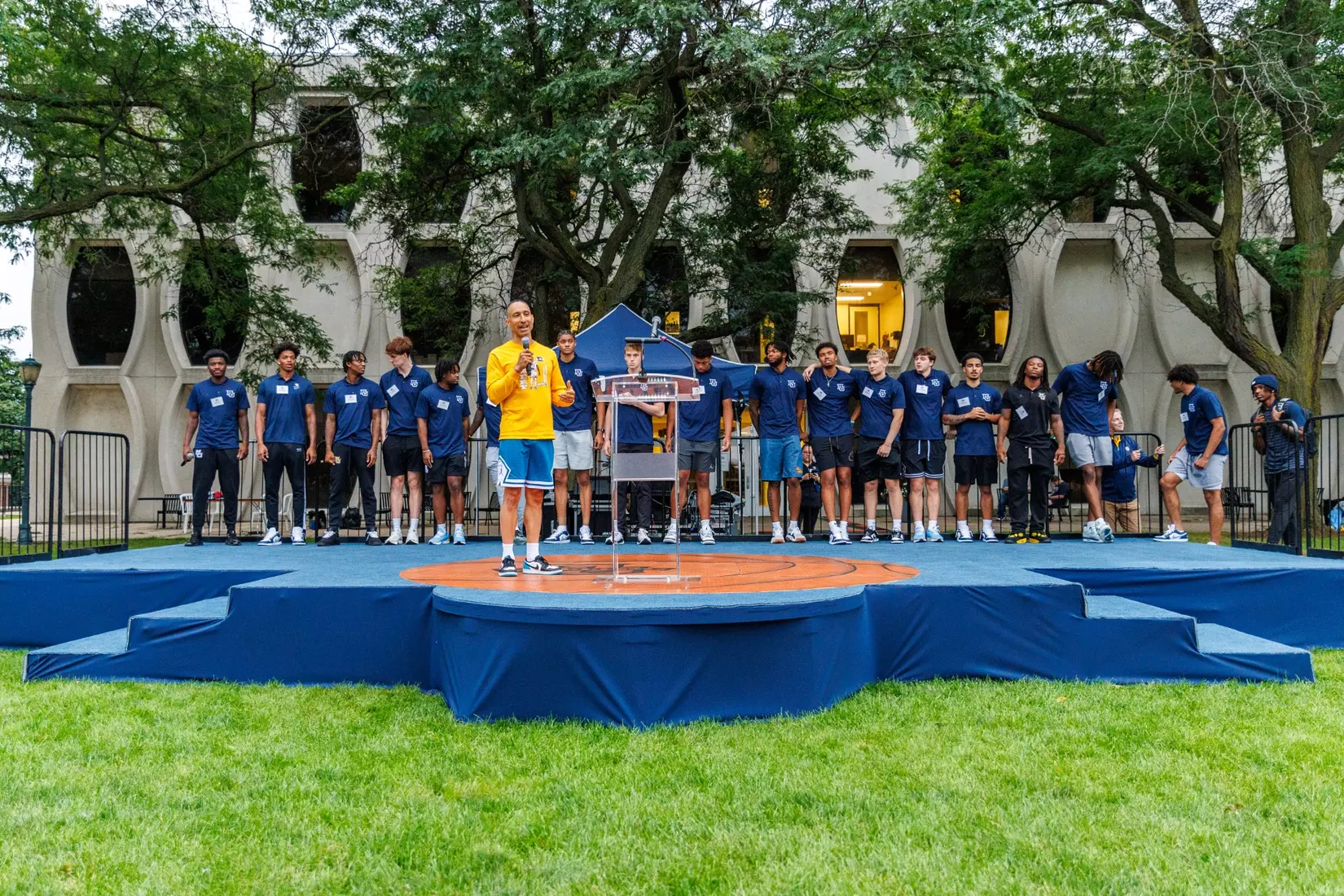 Marquette Athletics Block Party is held in the Central Mall on the campus of Marquette University on Wednesday, August 28, 2024 in Milwaukee, Wisconsin.