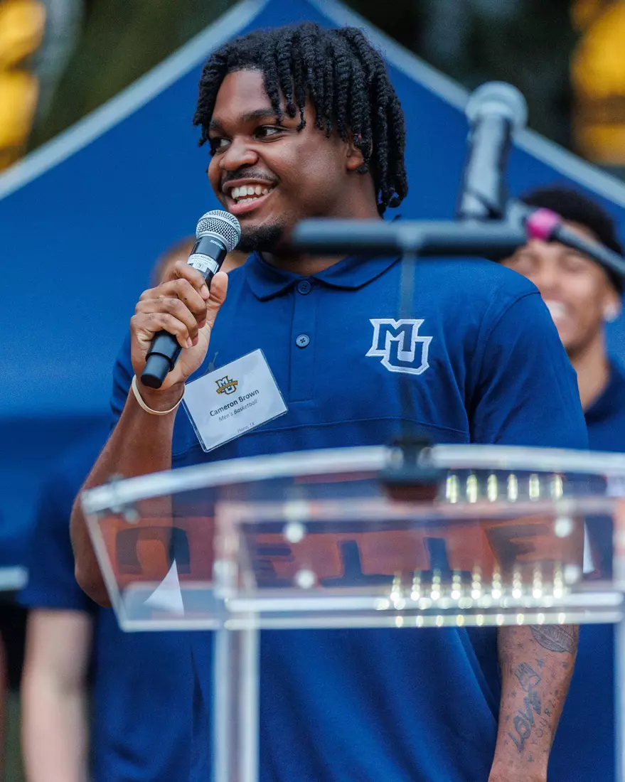 Marquette Athletics Block Party is held in the Central Mall on the campus of Marquette University on Wednesday, August 28, 2024 in Milwaukee, Wisconsin.
