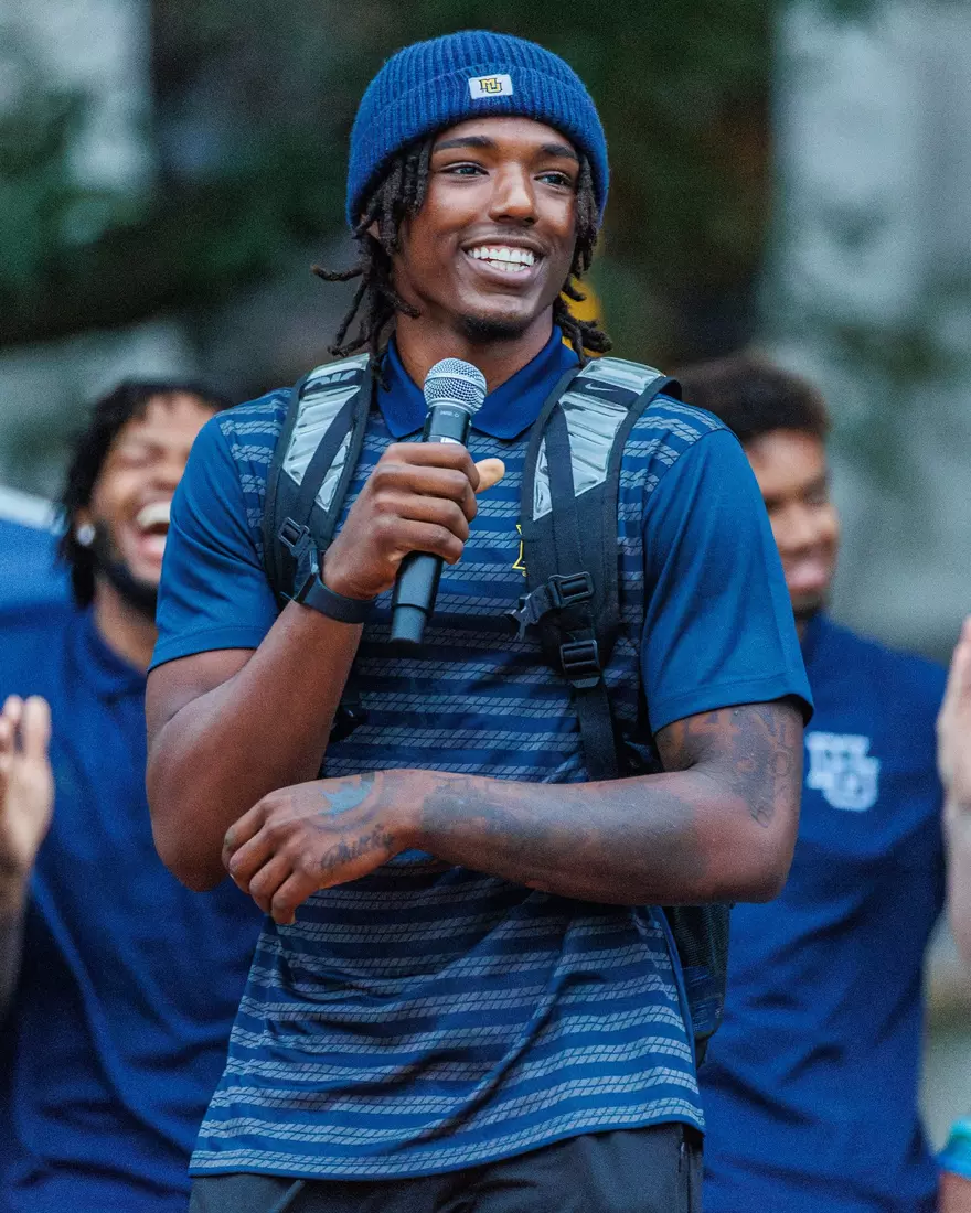 Marquette Athletics Block Party is held in the Central Mall on the campus of Marquette University on Wednesday, August 28, 2024 in Milwaukee, Wisconsin.