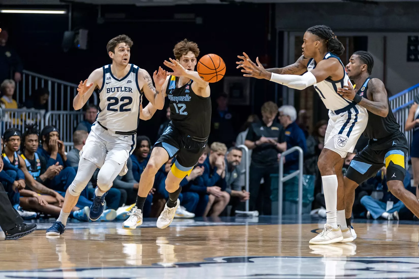 #9 Marquette Men's Basketball defeats to Butler 78-69 on Tuesday, January 28th, 2025 at Hinkle Fieldhouse in Indianapolis, IN