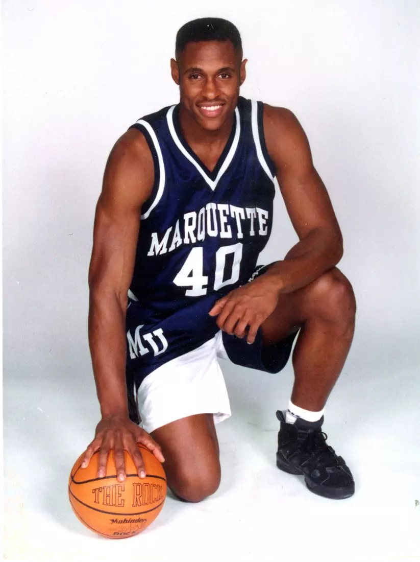 Marquette University men’s basketball player Faisal Abraham, 1993-1994.