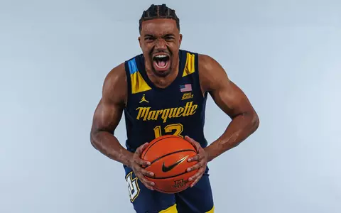 13 Royce Parham
Marquette Mens Basketball Media day at the Al McGuire Center in Milwaukee, WI.