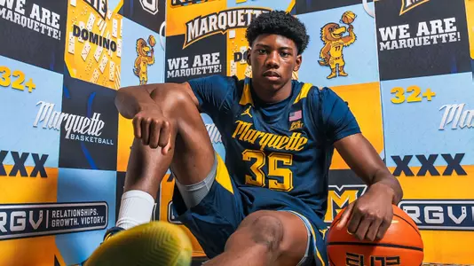 35 Michael Phillips
Marquette Mens Basketball Media day at the Al McGuire Center in Milwaukee, WI.