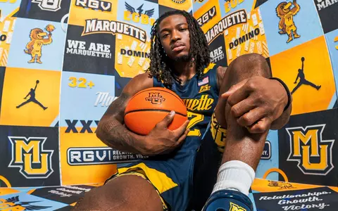 22 Sean Jones
Marquette Mens Basketball Media day at the Al McGuire Center in Milwaukee, WI.