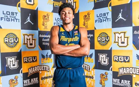 18 Caedin Hamilton
Marquette Mens Basketball Media day at the Al McGuire Center in Milwaukee, WI.