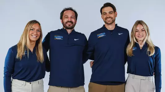 Marquette Volleyball's Coaching Staff poses for media day pictures in the Al McGuire Center in Milwaukee, WI on July 25th, 2025.