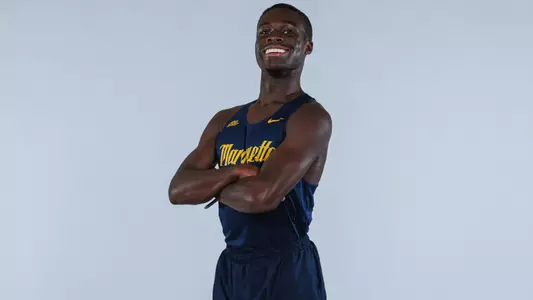 Ethan Aidoo
Marquette Cross Country poses for media day pictures in the Al McGuire Center in Milwaukee, WI on August 21st, 2025.