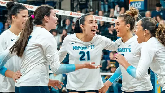 Marquette Volleyball defeats St. John's 3-0, at The Al McGuire Center, in Milwaukee Wisconsin, on November 7, 2025.
