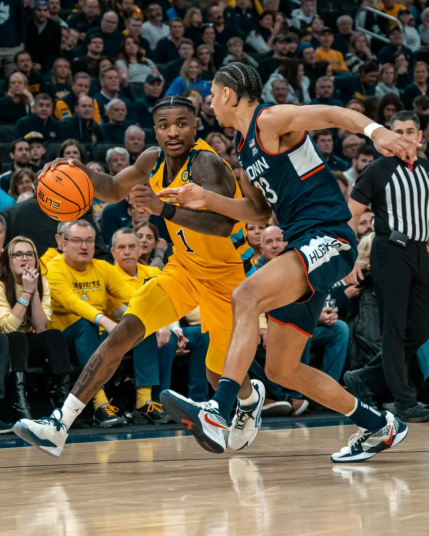 #9 Marquette Men's Basketball falls to UCONN 77-69 on National Marquette Day on Saturday, February 1st, 2025 at Fiserv Forum in Milwaukee, WI