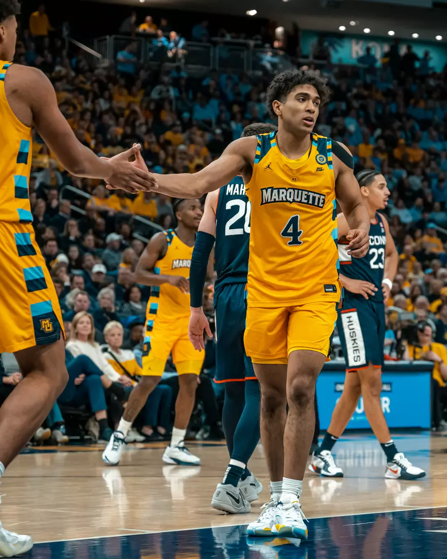 #9 Marquette Men's Basketball falls to UCONN 77-69 on National Marquette Day on Saturday, February 1st, 2025 at Fiserv Forum in Milwaukee, WI