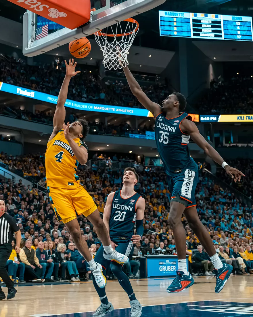 #9 Marquette Men's Basketball falls to UCONN 77-69 on National Marquette Day on Saturday, February 1st, 2025 at Fiserv Forum in Milwaukee, WI