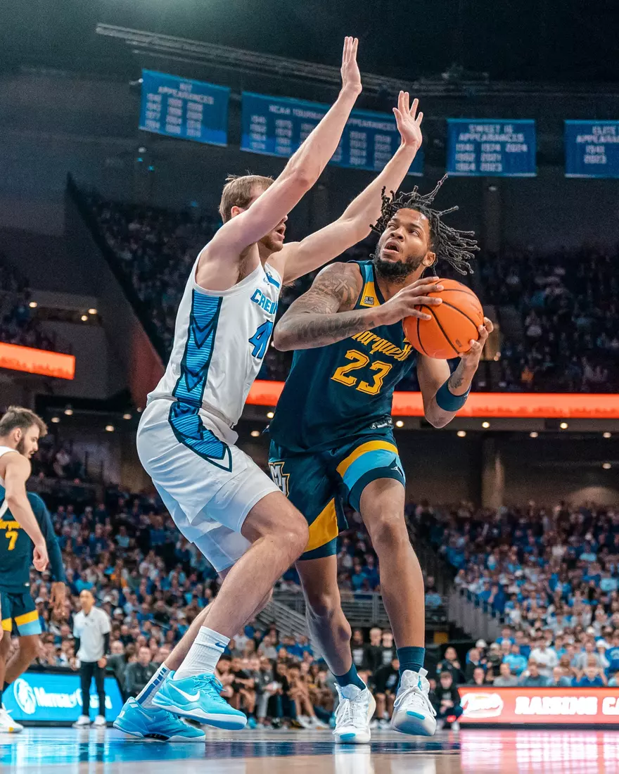 #11 Marquette Men's Basketball falls to Creighton 67-77 on Saturday, February 8th, 2025 at the CHI health center in Omaha Nebraska