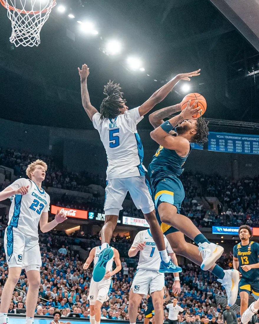 #11 Marquette Men's Basketball falls to Creighton 67-77 on Saturday, February 8th, 2025 at the CHI health center in Omaha Nebraska