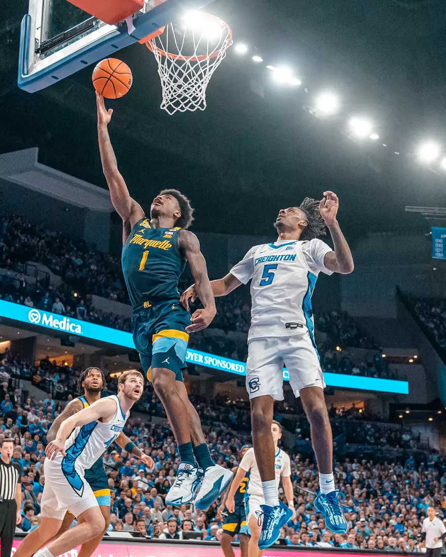 #11 Marquette Men's Basketball falls to Creighton 67-77 on Saturday, February 8th, 2025 at the CHI health center in Omaha Nebraska