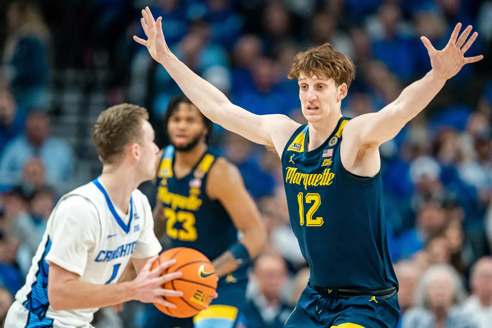 #11 Marquette Men's Basketball falls to Creighton 67-77 on Saturday, February 8th, 2025 at the CHI health center in Omaha Nebraska