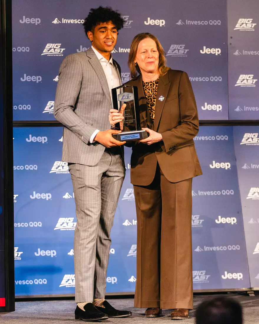 Stevie Mitchell receives the BIG EAST Scholar Athlete of the Year at the 2025 BIG EAST Awards at Madison Square Garden on Wednesday March 12, 2025 in New York City, NY.