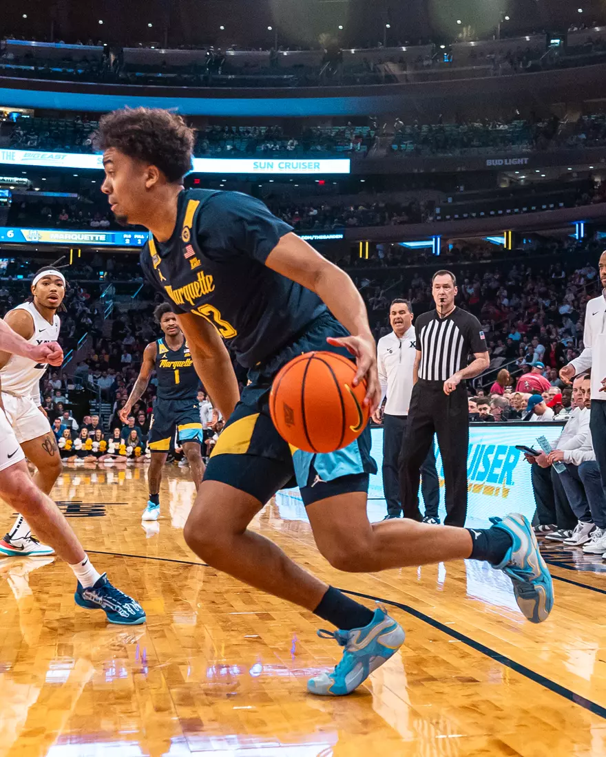 #25 Marquette Men's Basketball defeats Xavier 89-87 in the quarter finals of the BIg East Tournament on Thursday, March 13th, 2025 at Madison Square Garden, in New York, New York.