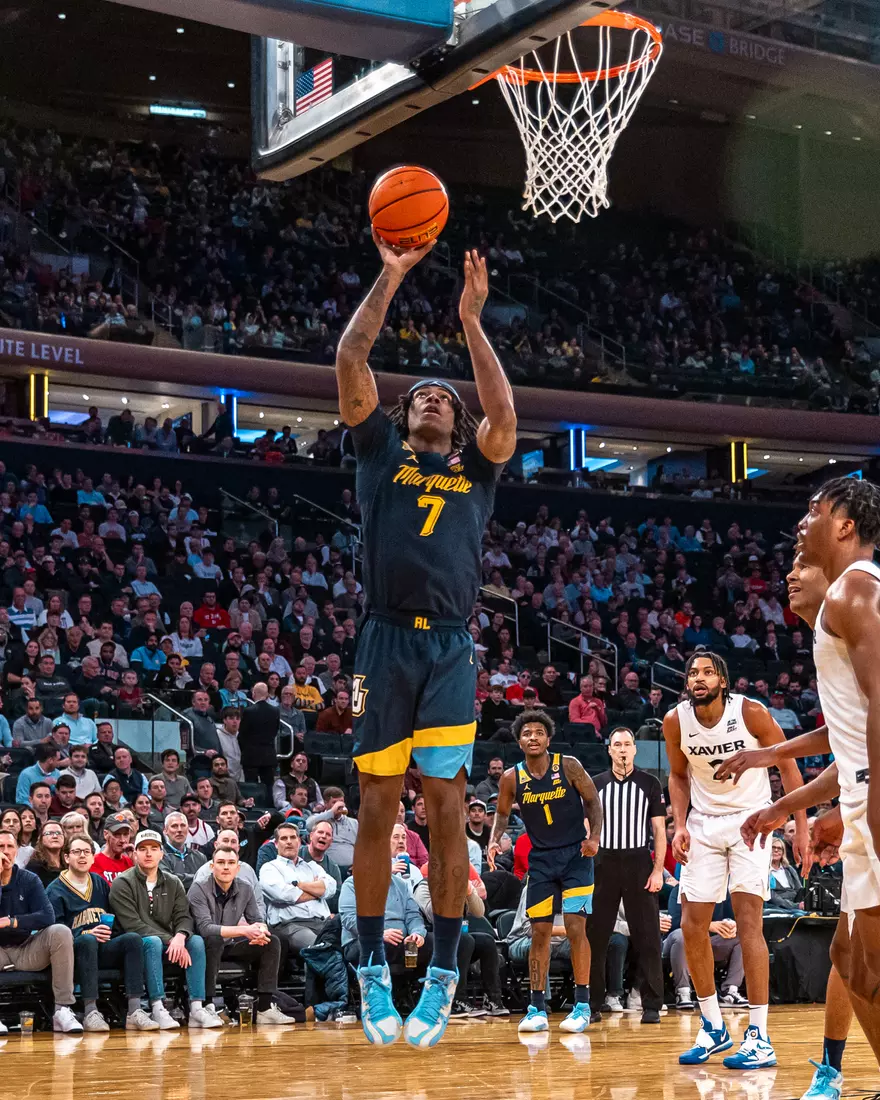 #25 Marquette Men's Basketball defeats Xavier 89-87 in the quarter finals of the BIg East Tournament on Thursday, March 13th, 2025 at Madison Square Garden, in New York, New York.