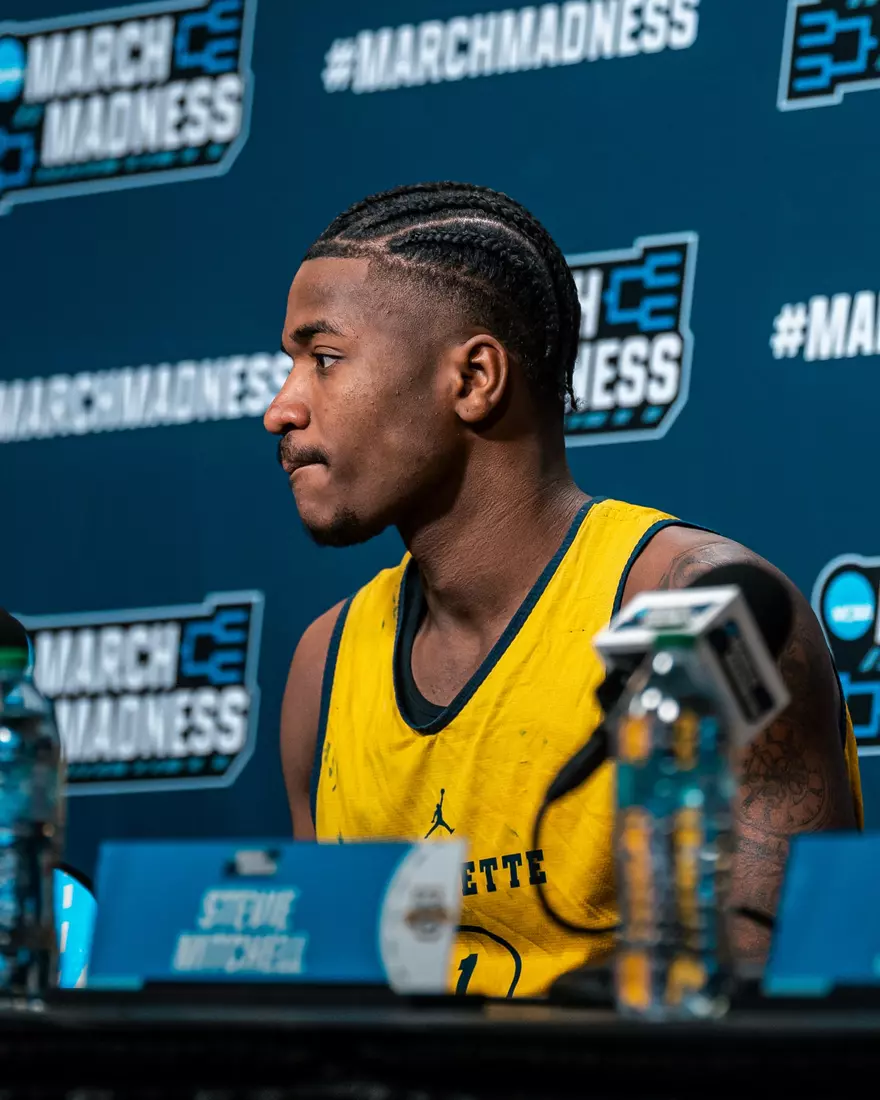 Marquette Men's Basketball media availibility and practice before the First Round of the NCAA Tournament on Thursday March 20, 2025 at Rocket Arena in Cleveland, OH.