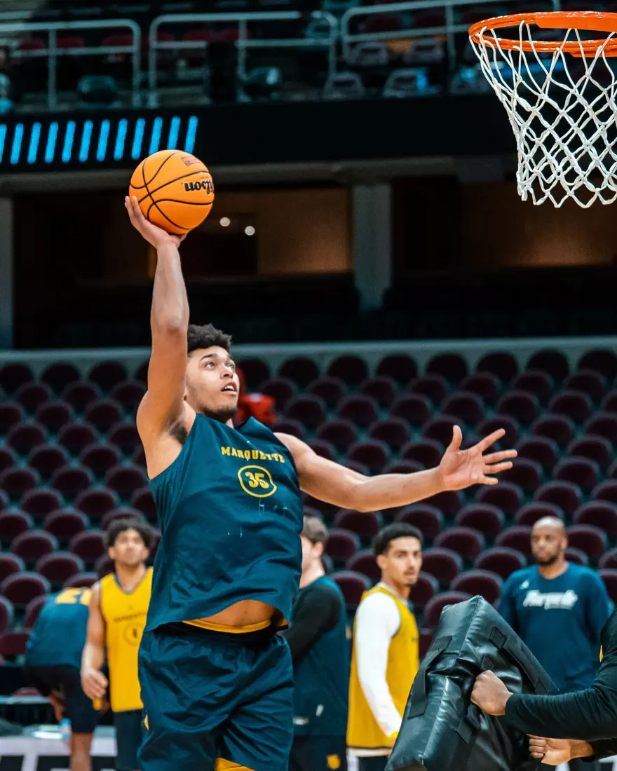 Marquette Men's Basketball media availibility and practice before the First Round of the NCAA Tournament on Thursday March 20, 2025 at Rocket Arena in Cleveland, OH.