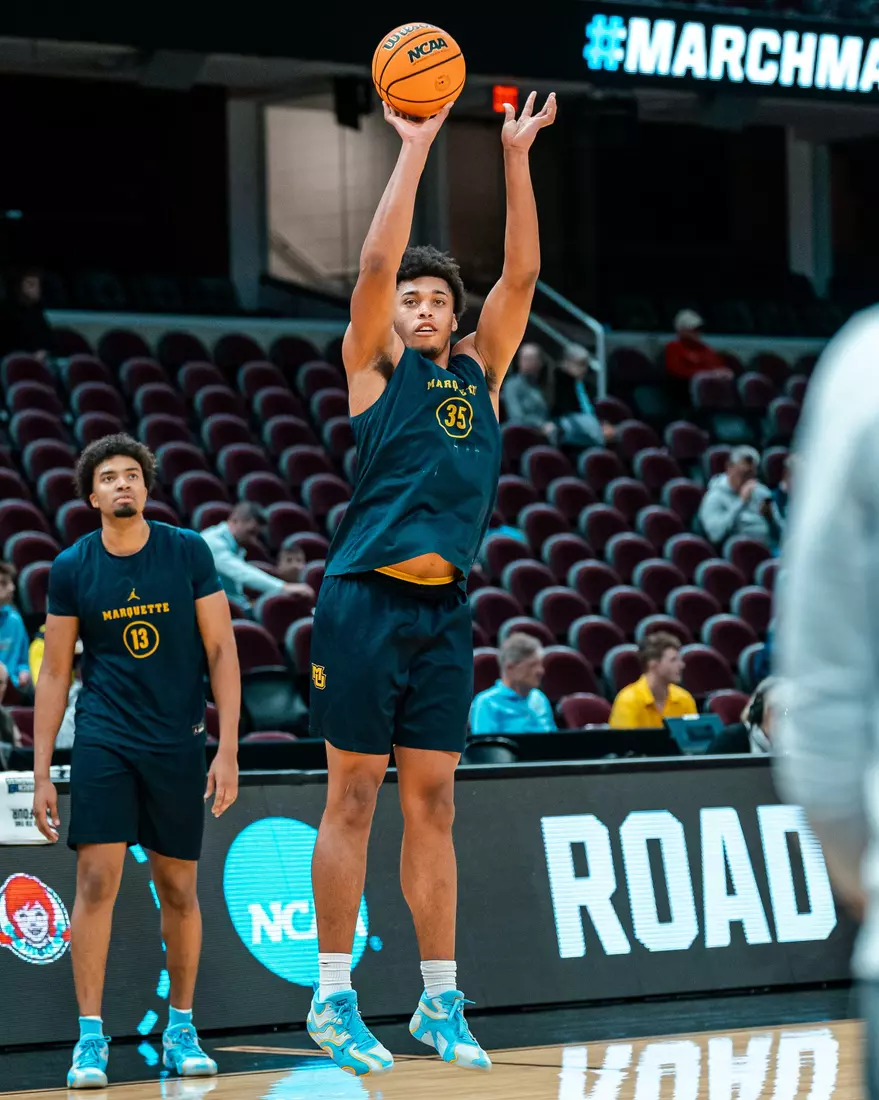 Marquette Men's Basketball media availibility and practice before the First Round of the NCAA Tournament on Thursday March 20, 2025 at Rocket Arena in Cleveland, OH.
