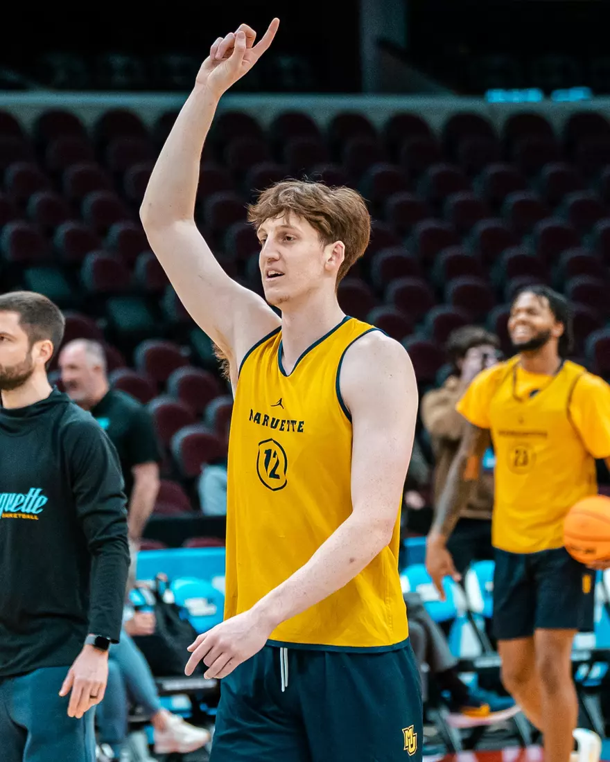 Marquette Men's Basketball media availibility and practice before the First Round of the NCAA Tournament on Thursday March 20, 2025 at Rocket Arena in Cleveland, OH.