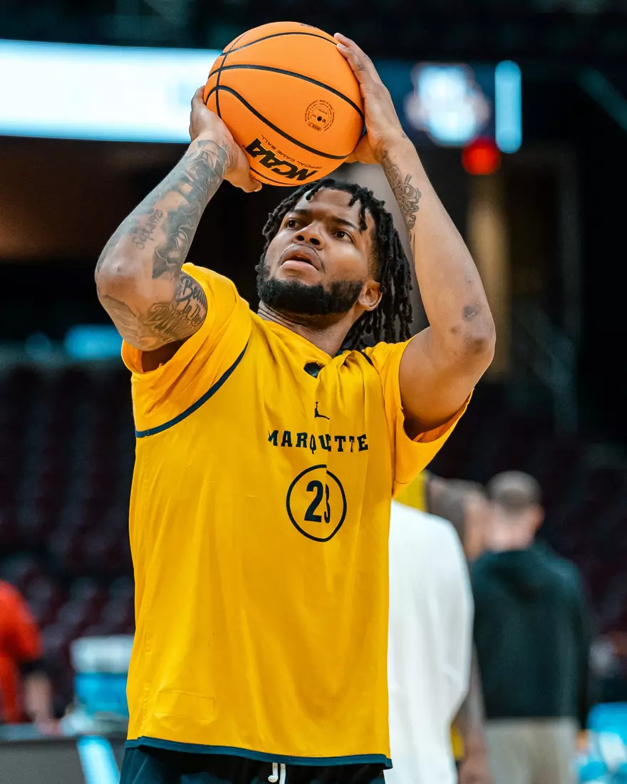 Marquette Men's Basketball media availibility and practice before the First Round of the NCAA Tournament on Thursday March 20, 2025 at Rocket Arena in Cleveland, OH.