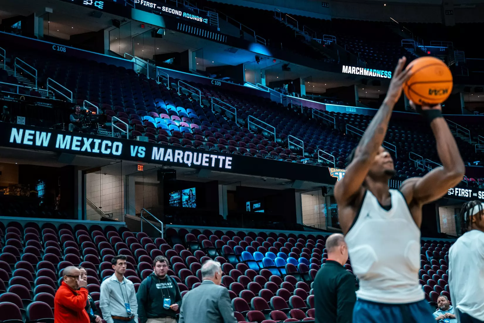No. 7 Marquette falls to No. 10 New Mexico 75-66 in the First Round of the NCAA Tournament on Friday, March 21, 2024 at Rocket Arena in Cleveland, OH.