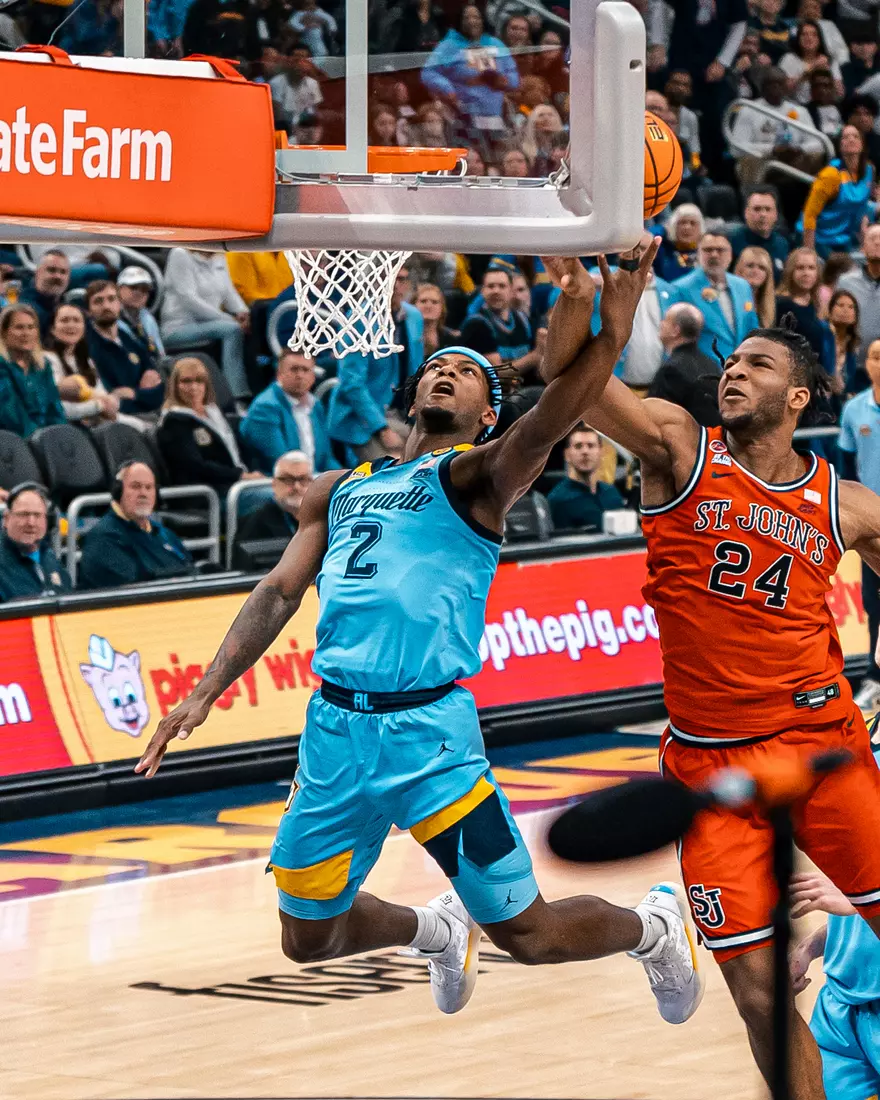 #20 Marquette Men's Basketball defeats #6 St.Johns 86-84  on Saturday, March 8th, 2025 at Fiserv Forum in Milwaukee, WI.
