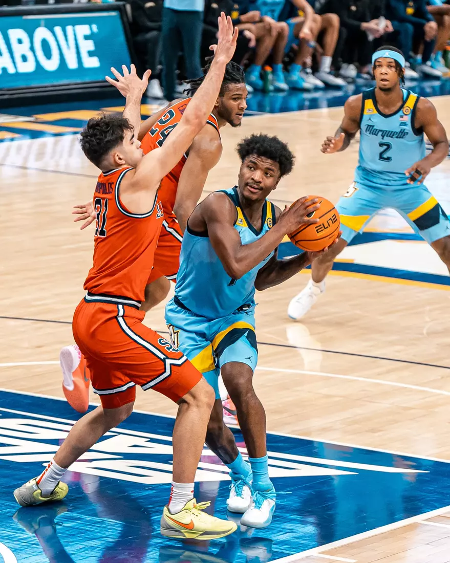 #20 Marquette Men's Basketball defeats #6 St.Johns 86-84  on Saturday, March 8th, 2025 at Fiserv Forum in Milwaukee, WI.