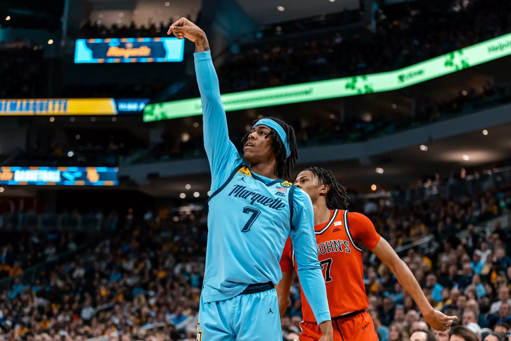 #20 Marquette Men's Basketball defeats #6 St.Johns 86-84  on Saturday, March 8th, 2025 at Fiserv Forum in Milwaukee, WI.