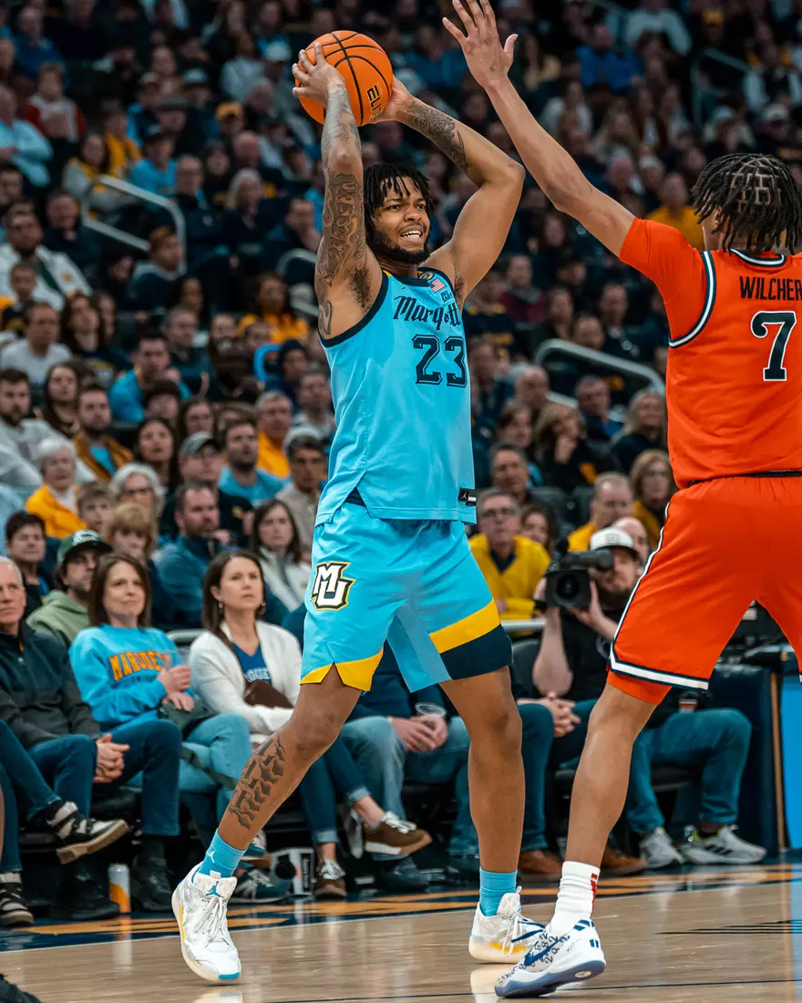 #20 Marquette Men's Basketball defeats #6 St.Johns 86-84  on Saturday, March 8th, 2025 at Fiserv Forum in Milwaukee, WI.